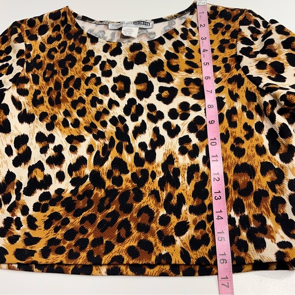 Vintage 90s leopard print crop top Necessary Objects Ady Gluck-Frankel large - Picture 3 of 8